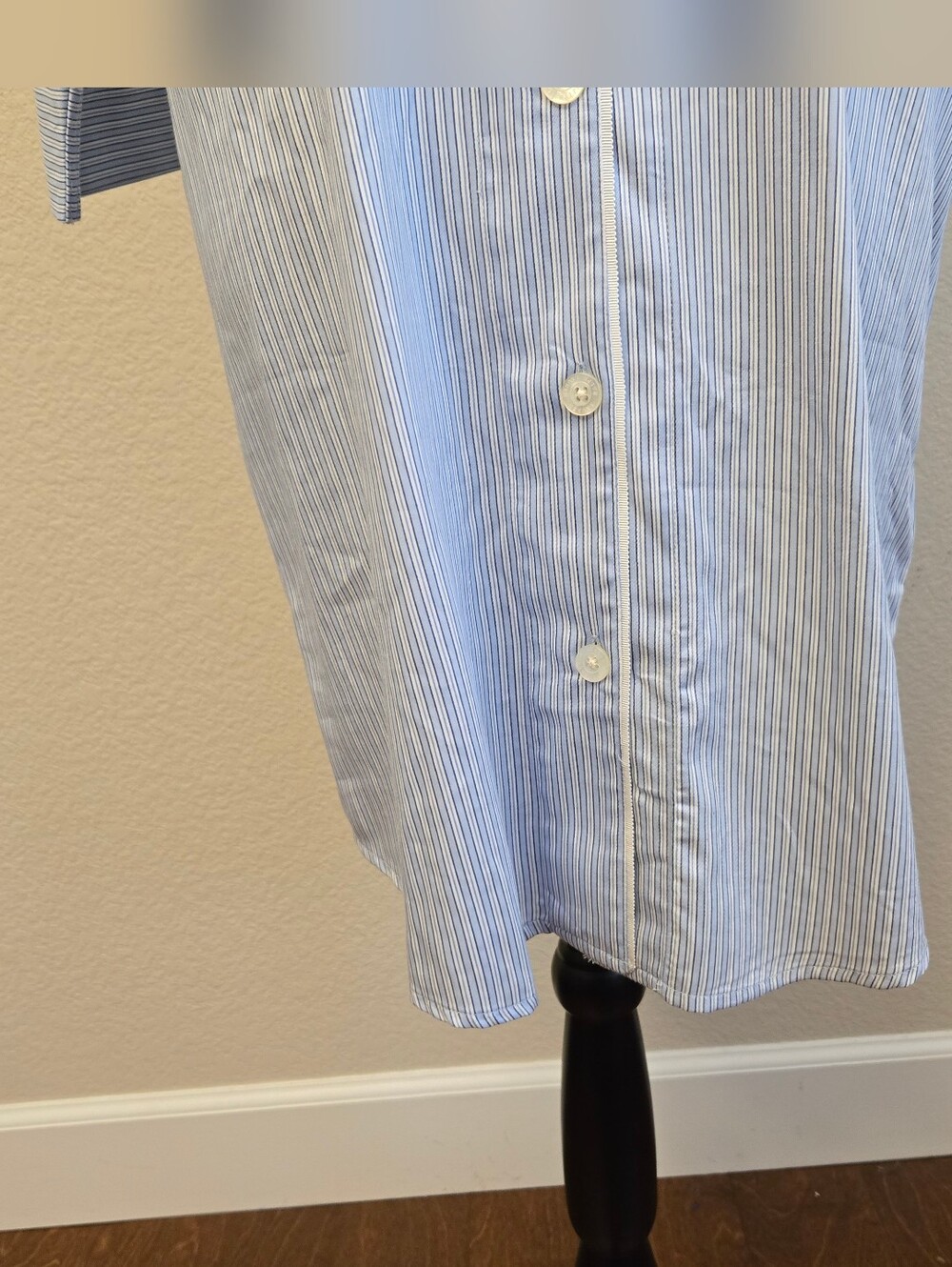 Ralph Lauren Lauren Women's Sz M Sleep Shirt Blue & White Strips Cotton Blend - Picture 4 of 13